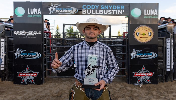 Australian Sensation Macaulie Leather Wins Fourth Night of PBR Canada Touring Pro Division’s Cody Snyder Charity Bullbustin’
